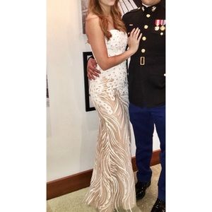 Hand beaded white gown